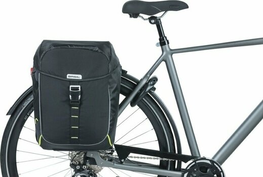 Чанта за велосипеди Basil Miles Двойна чанта за пътуване за велосипед Black/Lime 34 L - 9