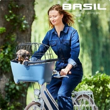 Cyclo Lastbilar Basil Buddy KF Dog Basket Faded Denim 32 L Bicycle basket - 9