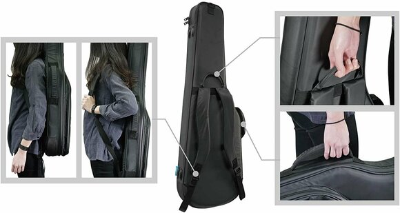 Puzdro pre elektrickú gitaru Ibanez IGB724-CGY Puzdro pre elektrickú gitaru Charcoal Gray - 7