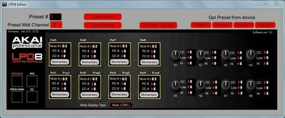 Kontroler MIDI, Sterownik MIDI Akai LPD8 - 2