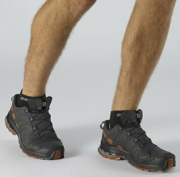 Trail running shoes Salomon XA Pro 3D V8 GTX Ebony/Caramel Cafe/Black 45 1/3 Trail running shoes - 10