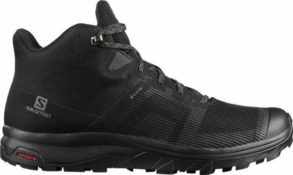 Mens Outdoor Shoes Salomon Outline Prism Mid GTX Black/Black/Castor Gray 41 1/3 Mens Outdoor Shoes - 2