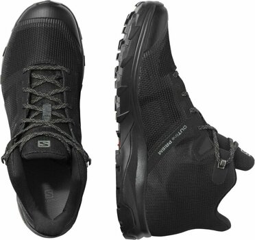Mens Outdoor Shoes Salomon Outline Prism Mid GTX Black/Black/Castor Gray 41 1/3 Mens Outdoor Shoes - 9