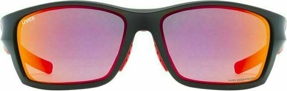 Kerékpáros szemüveg UVEX Sportstyle 232 Polarized Black Mat Red/Mirror Red Kerékpáros szemüveg - 2