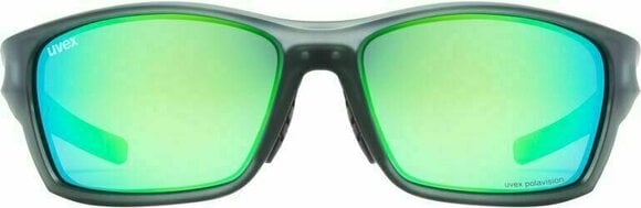 Kerékpáros szemüveg UVEX Sportstyle 232 Polarized Smoke Mat/Mirror Green Kerékpáros szemüveg - 2