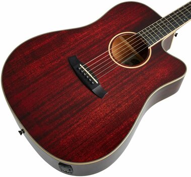 Dreadnought elektro-akoestische gitaar Tanglewood TW5 E R Red Gloss - 3