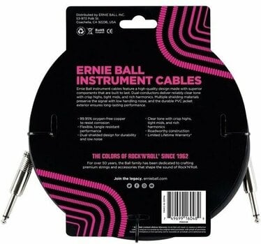 Kabel instrumentalny Ernie Ball P06048 Czarny 3 m Prosty - Prosty - 2