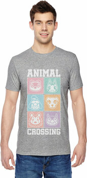 Tričko Nintendo Animal Crossing Tričko Pastel Square Heather Grey 2XL - 2