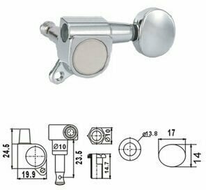 Guitar Tuning Machines Dr.Parts EMH 7003 CR Chrome - 2