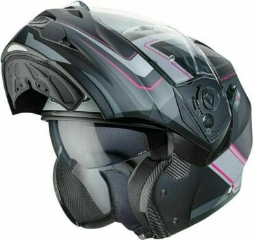 Helmet Caberg Duke II Tour Matt Black/Pink/Anthracite/Silver S Helmet - 3