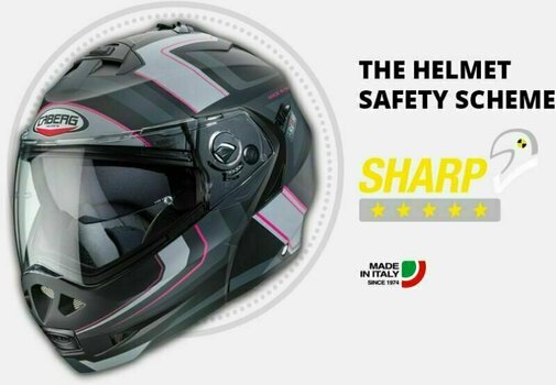 Helmet Caberg Duke II Tour Matt Black/Pink/Anthracite/Silver S Helmet - 7