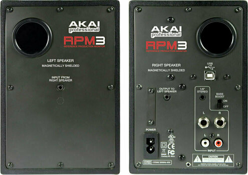 2-Way Active Studio Monitor Akai RPM3 3-1 USB audio - 2