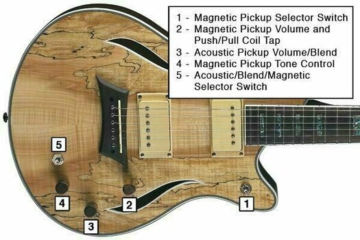 Polu-akustična gitara Michael Kelly Hybrid Special Quilt Honey Burst - 3