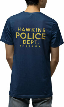 T-Shirt Stranger Things T-Shirt Hawkins Police Badge Unisex Navy M - 2
