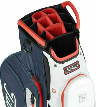 Golf Bag Titleist Cart 15 StaDry Navy/White/Red Golf Bag - 5