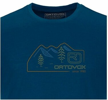 Udendørs T-shirt Ortovox 140 Cool Vintage Badge T-Shirt M Petrol Blue L T-shirt - 2