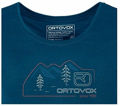 T-shirt outdoor Ortovox 140 Cool Vintage Badge T-Shirt W Petrol Blue S T-shirt outdoor - 2
