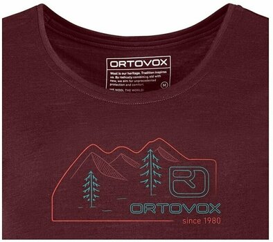 Camisa para exteriores Ortovox 140 Cool Vintage Badge T-Shirt W Winetasting L Camisa para exteriores - 2