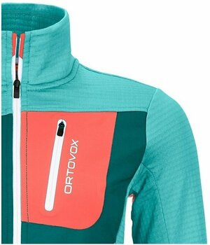 Casaco com capuz para exterior Ortovox Fleece Grid Jacket W Ice Waterfall XL Casaco com capuz para exterior - 2