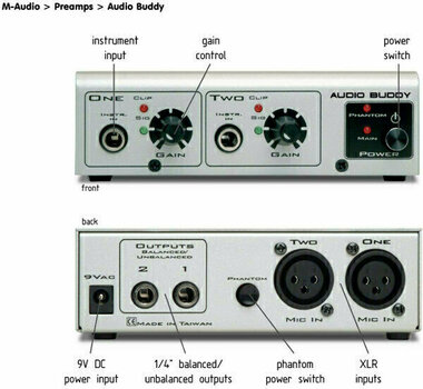 Mikrofónový predzosilňovač M-Audio Audio Buddy - 2
