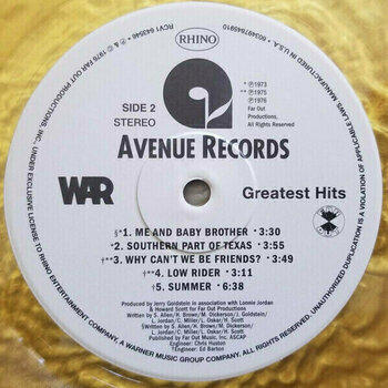 Disque vinyle War - Greatest Hits (Gold Vinyl) (LP) - 3