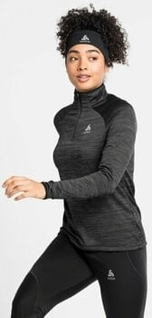 Löpartröjor för herrar Odlo Women's Run Easy Half-Zip Long-Sleeve Mid Layer Top Black Melange XS Löpartröjor för herrar - 3