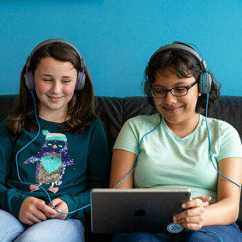 Vezeték nélküli fejhallgatók On-ear Jlab JBuddies Studio Kids Wireless Grey/Blue - 2