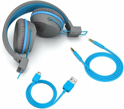 Bezdrôtové slúchadlá na uši Jlab JBuddies Studio Kids Wireless Grey/Blue - 4
