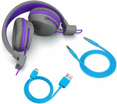 Bezdrátová sluchátka na uši Jlab JBuddies Studio Kids Wireless Grey/Purple - 3