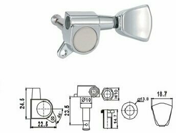 Guitar Tuning Machines Dr.Parts EMH 7004 CR Chrome - 2