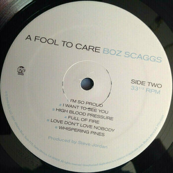 Vinyl Record Boz Scaggs - A Fool to Care (LP) - 3