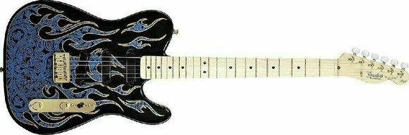 Guitare électrique Fender James Burton Telecaster MN Blue Paisley Flames - 2