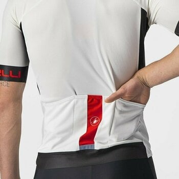 Cycling jersey Castelli Entrata VI Ivory/Light Black/Red XL - 5