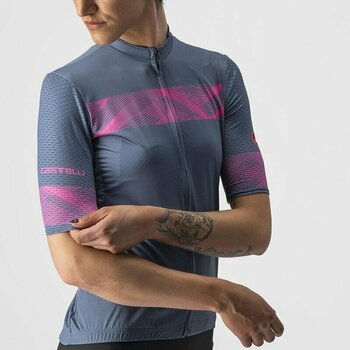 Odzież kolarska / koszulka Castelli Fenice W Light Steel Blue/Pink Fluo S - 3