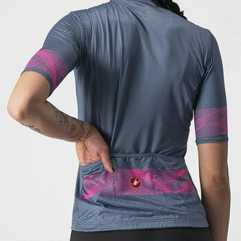 Odzież kolarska / koszulka Castelli Fenice W Light Steel Blue/Pink Fluo S - 5