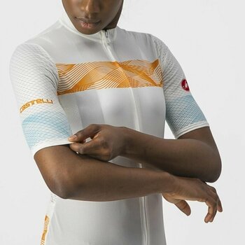 Biciklistički dres Castelli Fenice W Dres Ivory/Pop Orange/Skylight XL - 4