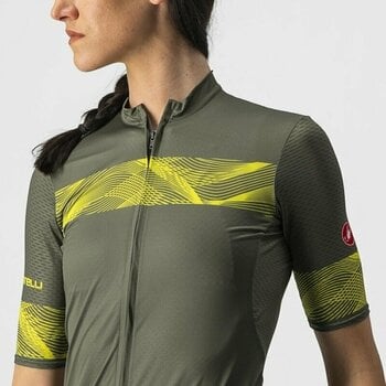 Cycling jersey Castelli Fenice W Military Green/Sulphur XL - 3
