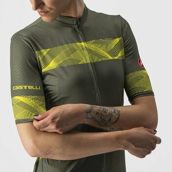 Cycling jersey Castelli Fenice W Military Green/Sulphur XL - 4