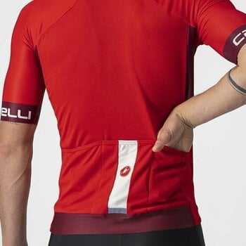 Cycling jersey Castelli Entrata VI Red/Bordeaux/Ivory M - 5