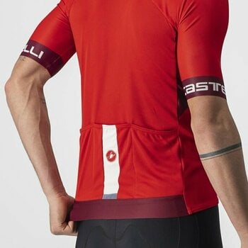 Odzież kolarska / koszulka Castelli Entrata VI Golf Red/Bordeaux/Ivory L - 6