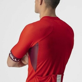 Odzież kolarska / koszulka Castelli Entrata VI Red/Bordeaux/Ivory XL - 3