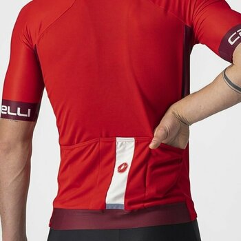 Odzież kolarska / koszulka Castelli Entrata VI Red/Bordeaux/Ivory 2XL - 5