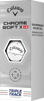 Нова топка за голф Callaway Chrome Soft X LS 2022 White Triple Track - 2