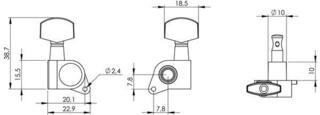 Stemmechanieken voor gitaar Schaller M6 135 Right Locking 21,0 Black Chrome Stemmechanieken voor gitaar - 1