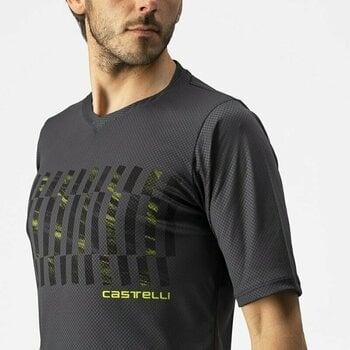 Odzież kolarska / koszulka Castelli Trail Tech SS Dark Gray/Black/Electric Lime L - 5