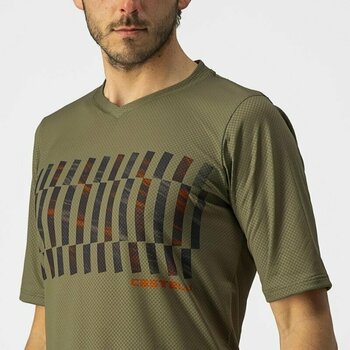 Jersey/T-Shirt Castelli Trail Tech SS Olive Green/Dark Gray/Orange Rust S - 5