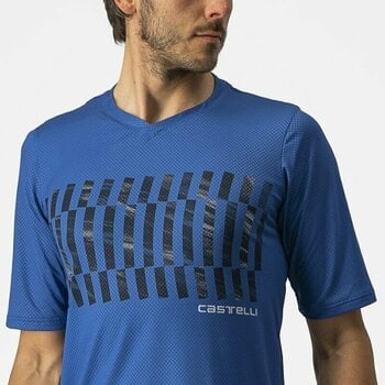 Fietsshirt Castelli Trail Tech SS Jersey Cobalt Blue/Savile Blue/Silver L - 4