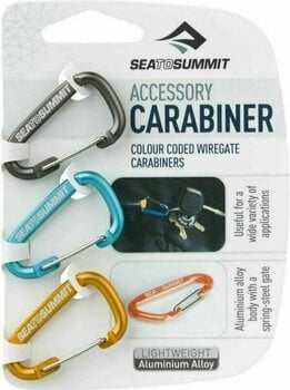Horolezecká karabina Sea To Summit Accessory Carabiner Set Karabina na příslušenství Grey/Blue/Orange Drátový rovný zámek 4.0 - 5