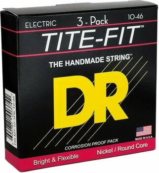 Cordas para guitarra elétrica Mi DR Strings MT-10 Tite Fit 3-Pack - 2