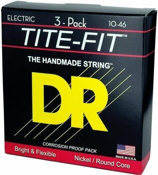 Cordas para guitarra elétrica Mi DR Strings MT-10 Tite Fit 3-Pack - 3